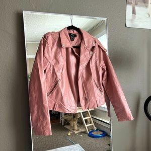 Pink faux leather jacket